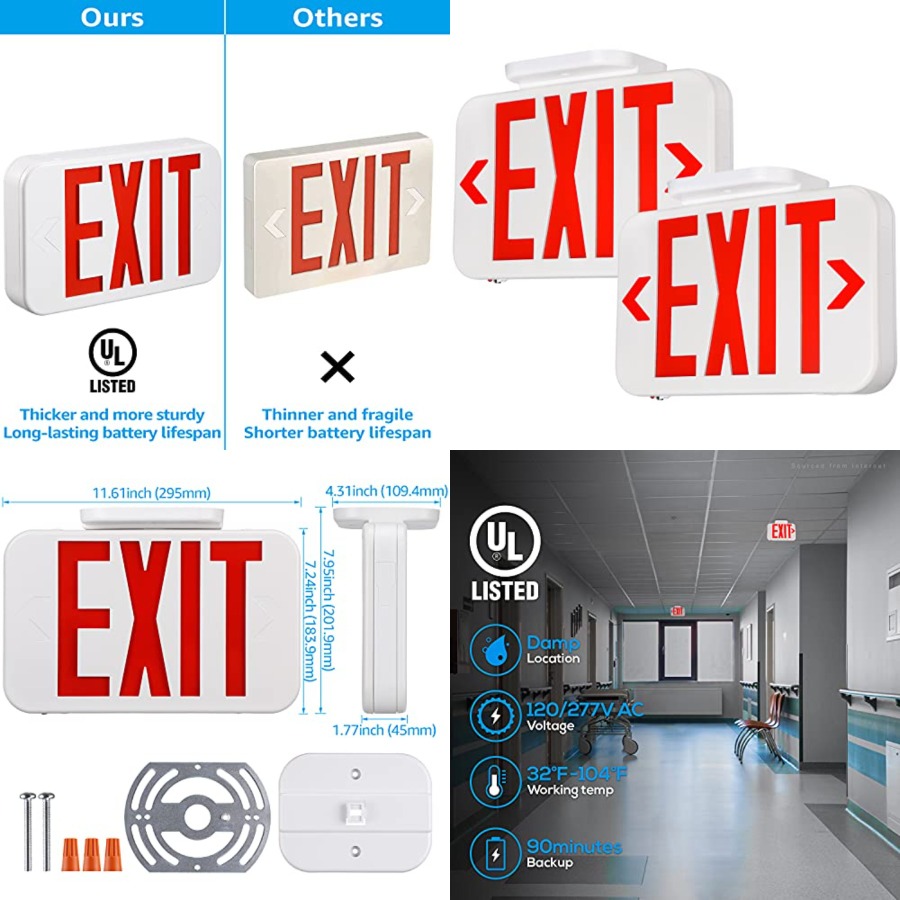 Emergency Exit Sign - Tanda Keluar LED, Lampu Keluar Darurat