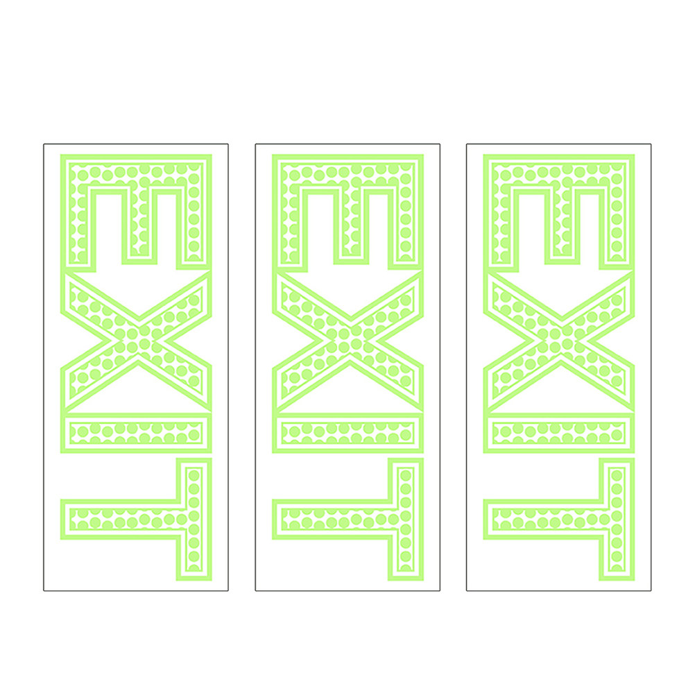 3Pcs Stiker Tanda Keluar Malam - Emergency Exit Sign ulasan dan harga